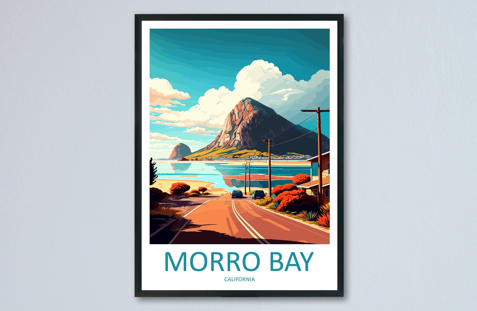 Morro Bay Travel Print Wall Art Morro Bay Wall Hanging Home Décor Morro Bay Gift Art Lovers California Art Lover Gift Morro Bay Art Print