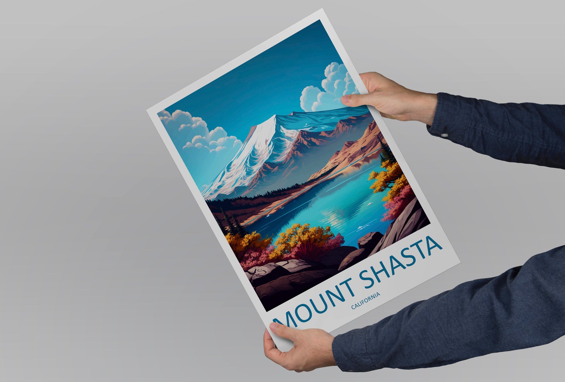Mount Shasta Travel Print Wall Art Mount Shasta Wall Hanging Home Décor Mount Shasta Gift Art Lovers California Art Lover Gift Mount Shasta