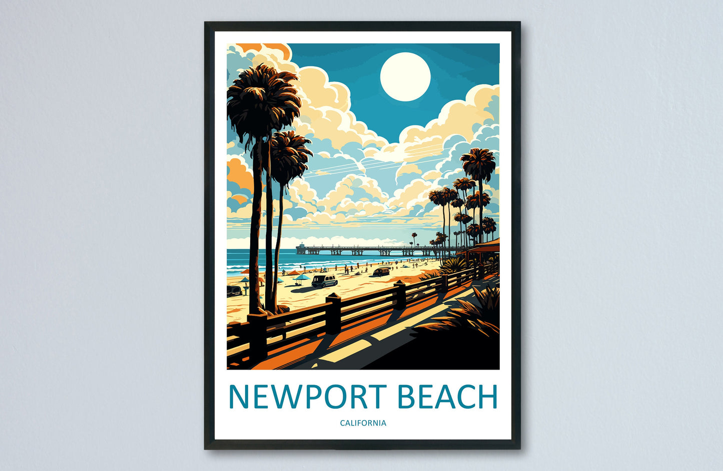Newport Beach Travel Print Wall Art Newport Beach Wall Hanging Home Décor Newport Beach Gift Art Lovers California Art Lover Gift