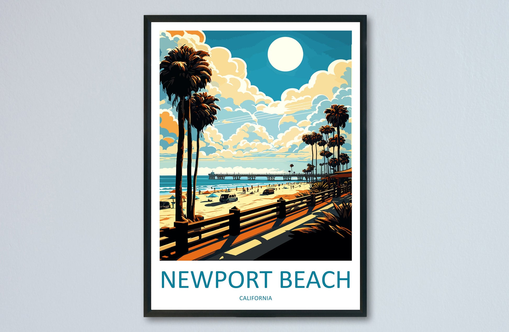 Newport Beach Travel Print Wall Art Newport Beach Wall Hanging Home Décor Newport Beach Gift Art Lovers California Art Lover Gift