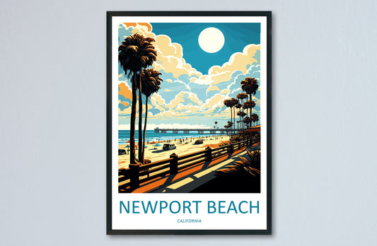 Newport Beach Travel Print Wall Art Newport Beach Wall Hanging Home Décor Newport Beach Gift Art Lovers California Art Lover Gift