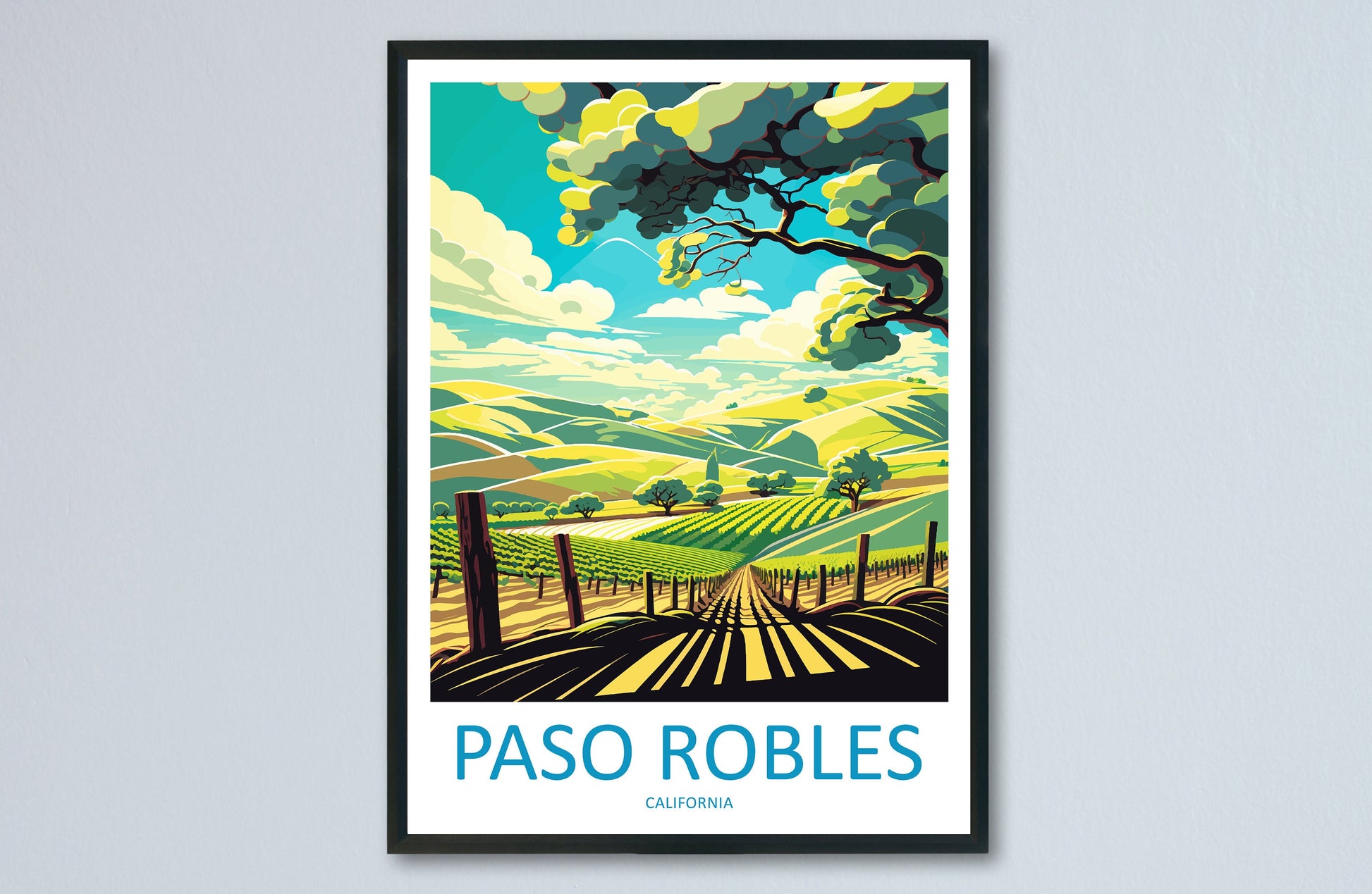 Paso Robles Travel Print Wall Art Paso Robles Wall Hanging Home Décor Paso Robles Gift Art Lovers California Art Lover Gift