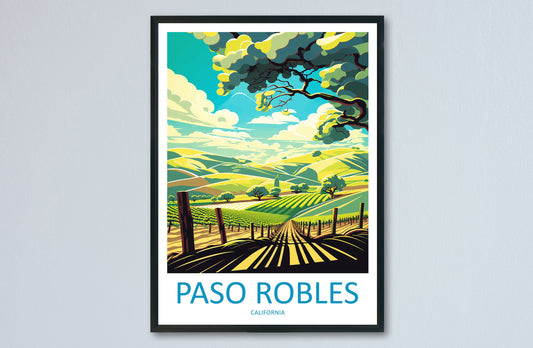 Paso Robles Travel Print Wall Art Paso Robles Wall Hanging Home Décor Paso Robles Gift Art Lovers California Art Lover Gift
