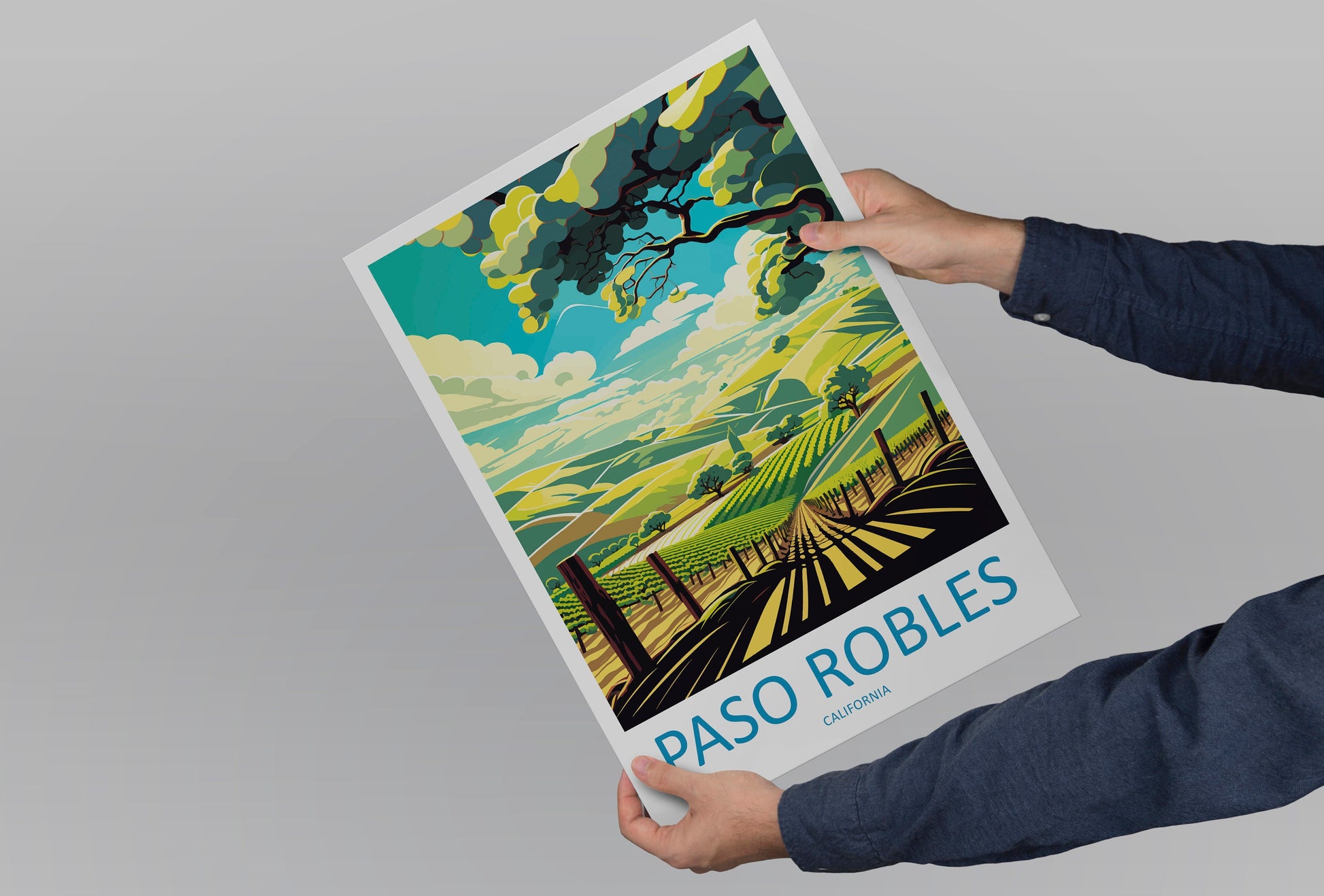 Paso Robles Travel Print Wall Art Paso Robles Wall Hanging Home Décor Paso Robles Gift Art Lovers California Art Lover Gift