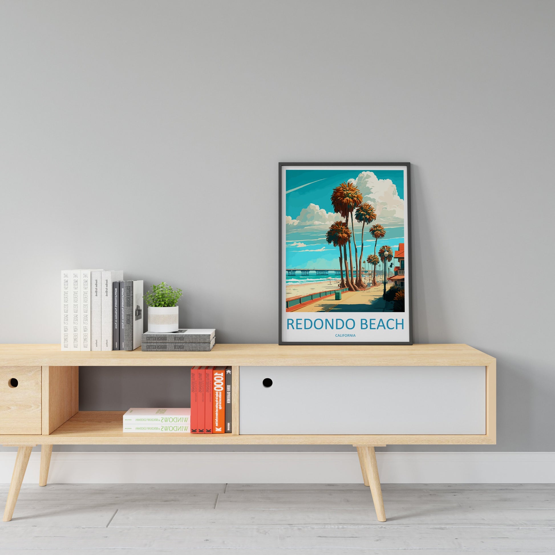 Redondo Beach Travel Print Wall Art Redondo Beach Wall Hanging Home Décor Redondo Beach Gift Art Lovers California Art Lover Gift
