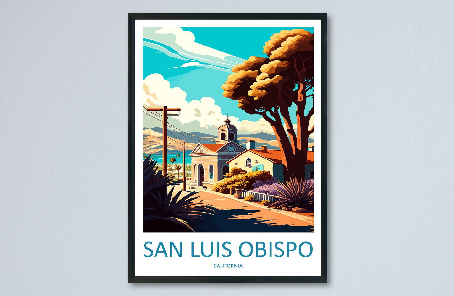 San Luis Obispo Travel Print Wall Art San Luis Obispo Wall Hanging Home Décor San Luis Obispo Gift Art Lovers California Art Lover Gift