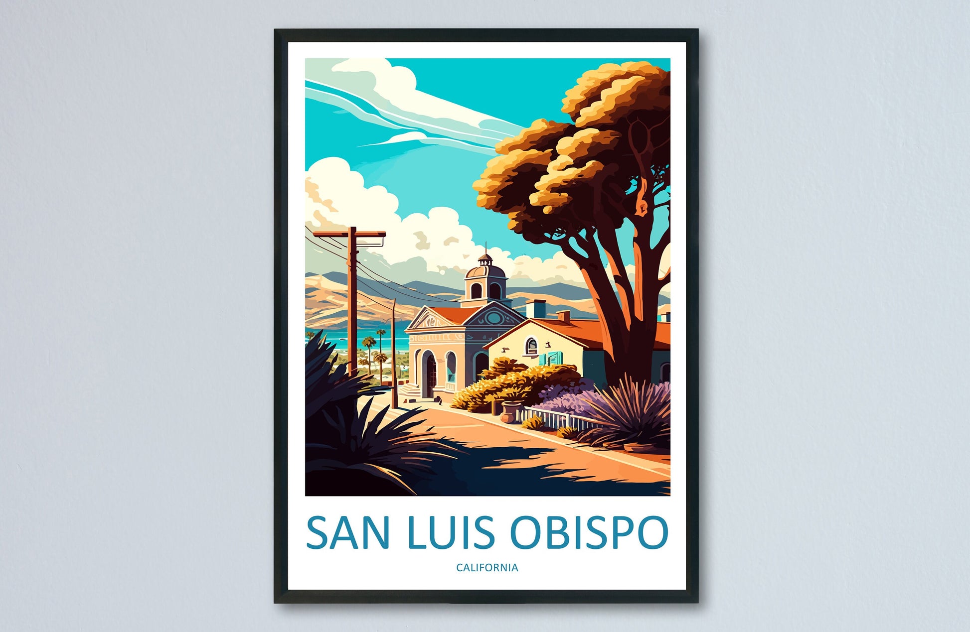 San Luis Obispo Travel Print Wall Art San Luis Obispo Wall Hanging Home Décor San Luis Obispo Gift Art Lovers California Art Lover Gift