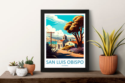 San Luis Obispo Travel Print Wall Art San Luis Obispo Wall Hanging Home Décor San Luis Obispo Gift Art Lovers California Art Lover Gift