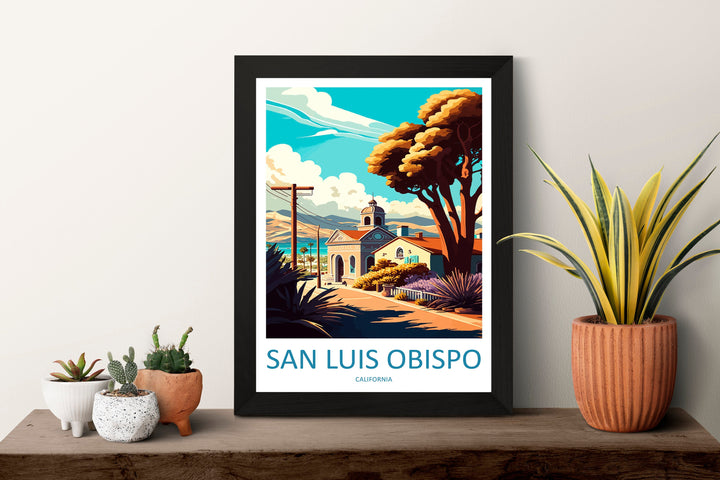 San Luis Obispo Travel Print Wall Art San Luis Obispo Wall Hanging Home Décor San Luis Obispo Gift Art Lovers California Art Lover Gift
