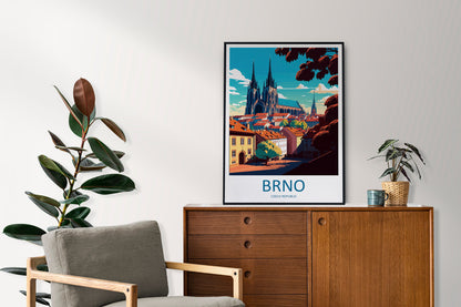 Brno Travel Print Wall Art Brno Wall Hanging Home Décor Brno Gift Art Lovers Czech Republic Art Lover Gift Brno Travel Art Poster