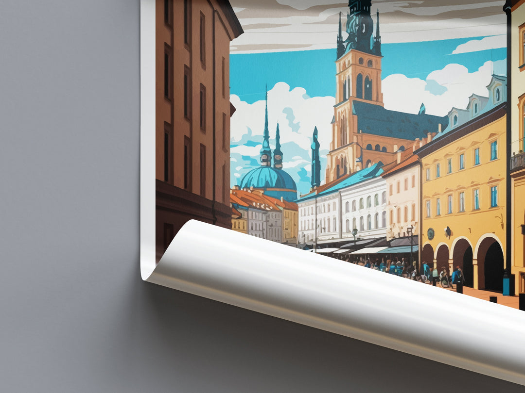 Olomouc Travel Print Wall Art Olomouc Wall Hanging Home Décor Olomouc Gift Art Lovers Czech Republic Art Lover Gift Olomouc Art Decor