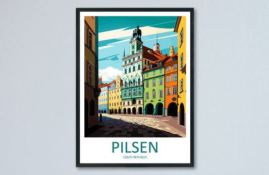 Pilsen Travel Print Wall Art Pilsen Wall Hanging Home Décor Pilsen Gift Art Lovers Czech Republic Art Lover Gift Pilsen Art Decor