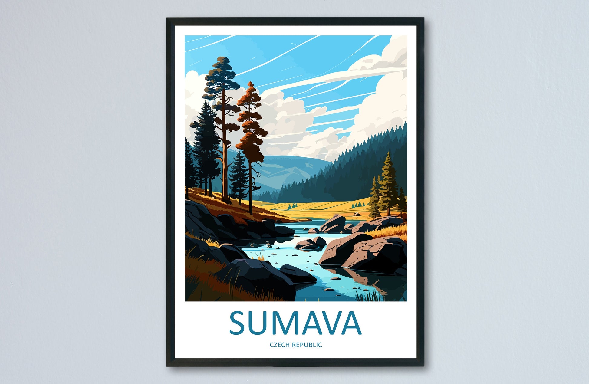 Sumava Travel Print Wall Art Sumava Wall Hanging Home Décor Sumava Gift Art Lovers Czech Republic Art Lover Gift Sumava Art Decor