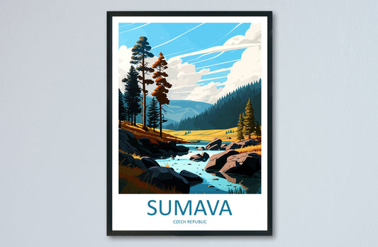 Sumava Travel Print Wall Art Sumava Wall Hanging Home Décor Sumava Gift Art Lovers Czech Republic Art Lover Gift Sumava Art Decor