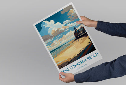 Scheveningen Beach Travel Print Wall Art Scheveningen Beach Wall Hanging Home Décor Scheveningen Beach Gift Art Lovers Netherlands Art Lover