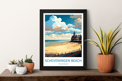 Scheveningen Beach Travel Print Wall Art Scheveningen Beach Wall Hanging Home Décor Scheveningen Beach Gift Art Lovers Netherlands Art Lover