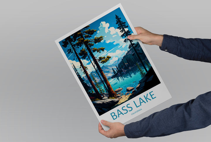 Bass Lake Travel Print Wall Art Bass Lake Wall Hanging Home Décor Bass Lake Gift Art Lovers California Art Lover Gift Bass Lake Art