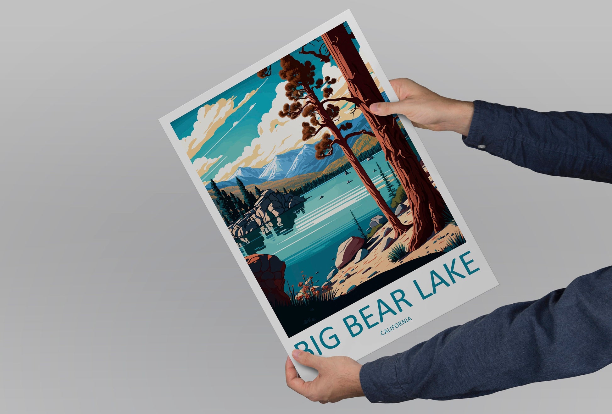 Big Bear Lake Travel Print Wall Art Big Bear Lake Wall Hanging Home Décor Big Bear Lake Gift Art Lovers California Art Lover Gift Lake Art