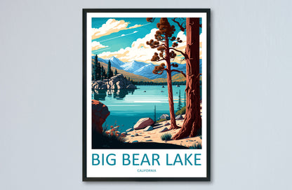 Big Bear Lake Travel Print Wall Art Big Bear Lake Wall Hanging Home Décor Big Bear Lake Gift Art Lovers California Art Lover Gift Lake Art