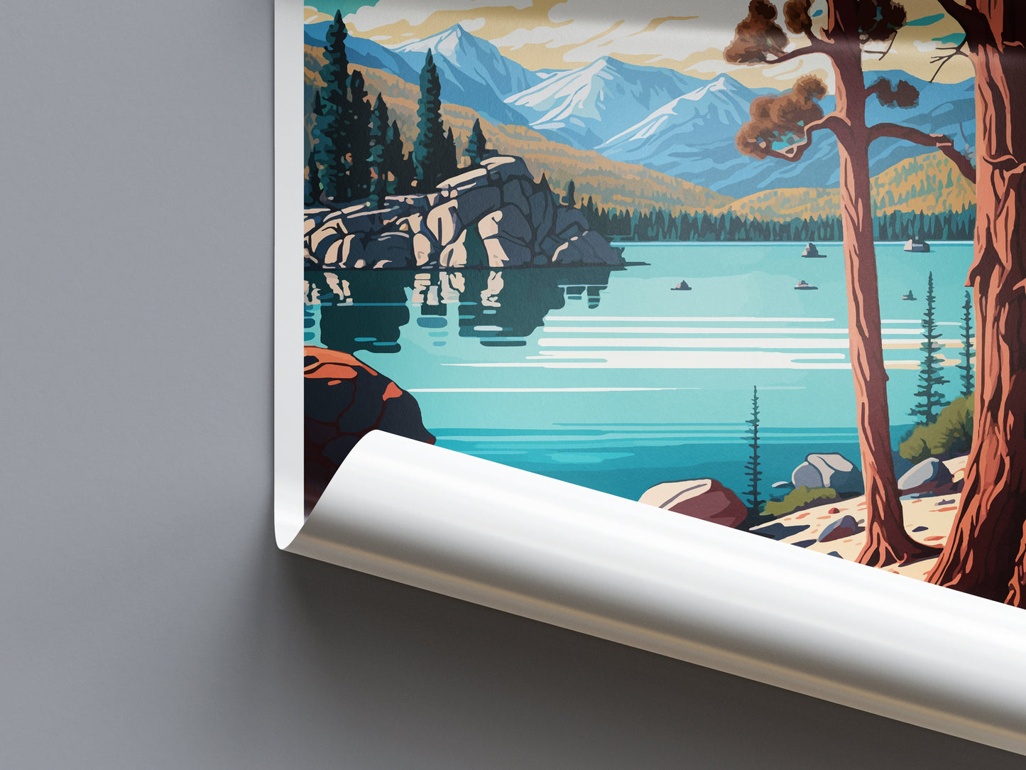 Big Bear Lake Travel Print Wall Art Big Bear Lake Wall Hanging Home Décor Big Bear Lake Gift Art Lovers California Art Lover Gift Lake Art