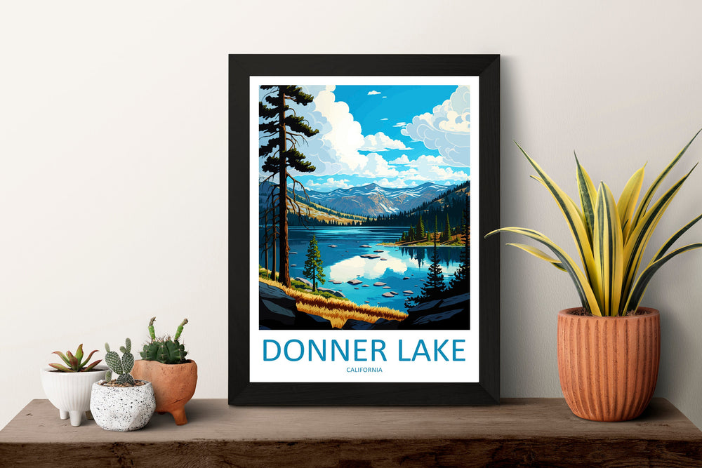 Donner Lake Travel Print Wall Art Donner Lake Wall Hanging Home Décor Donner Lake Gift Art Lovers California Art Lover Gift Donner Lake