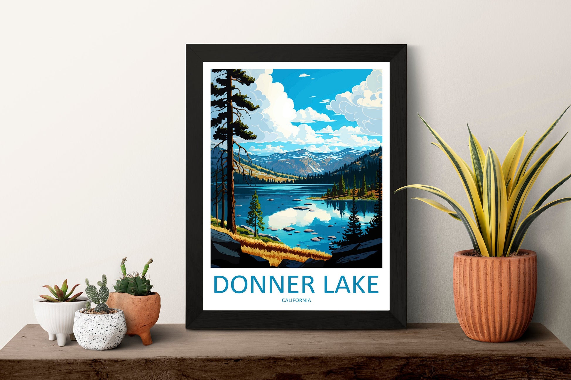 Donner Lake Travel Print Wall Art Donner Lake Wall Hanging Home Décor Donner Lake Gift Art Lovers California Art Lover Gift Donner Lake