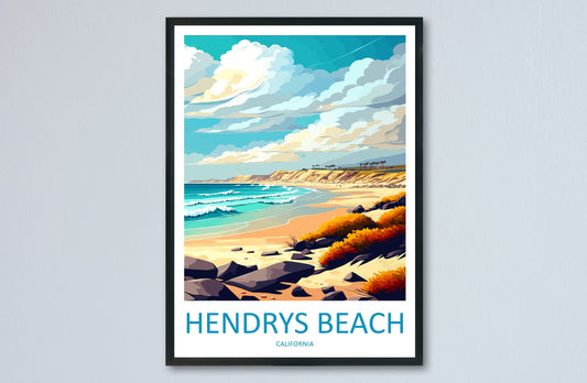 Hendrys Beach Travel Print Wall Art Hendrys Beach Wall Hanging Home Décor Hendrys Beach Gift Art Lovers California Art Lover Gift