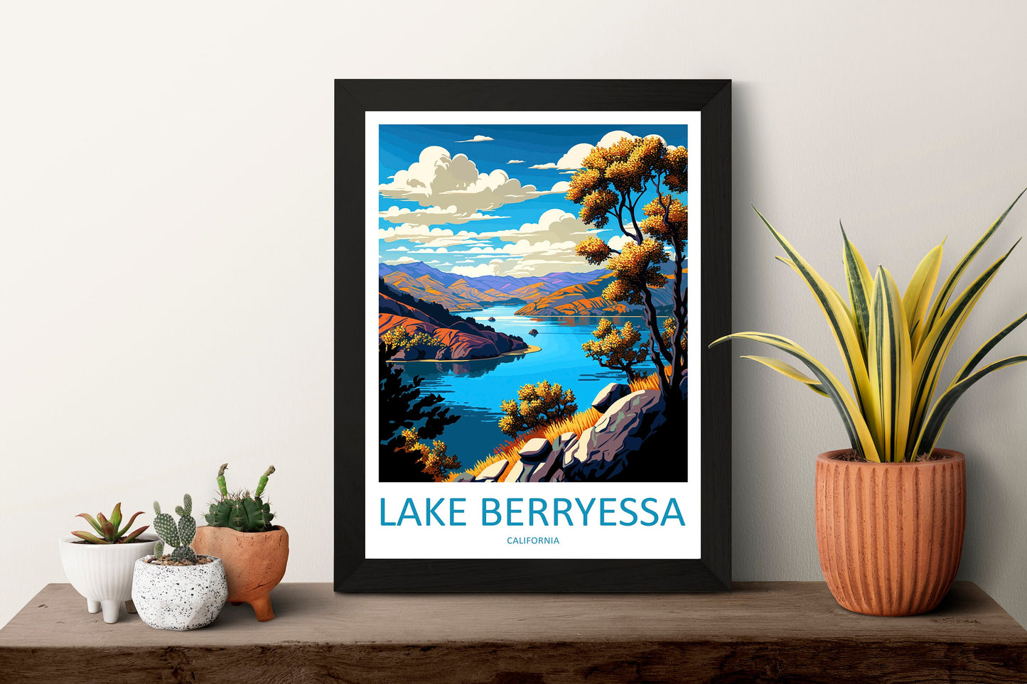 Lake Berryessa Travel Print Wall Art Lake Berryessa Wall Hanging Home Décor Lake Berryessa Gift Art Lovers California Art Lover Gift