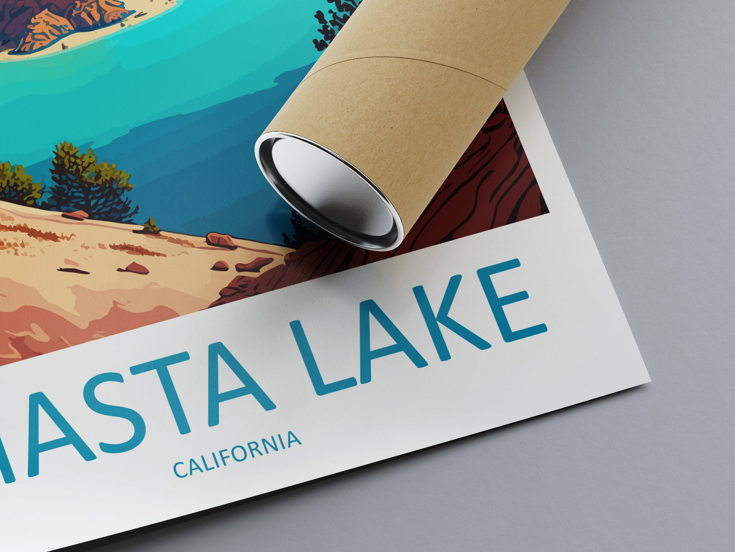 Shasta Lake Travel Print Wall Art Shasta Lake Wall Hanging Home Décor Shasta Lake Gift Art Lovers California Art Lover Gift Shasta Lake