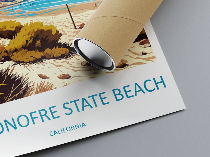 San Onofre Beach Travel Print Wall Art San Onofre Beach Wall Hanging Home Décor San Onofre Beach Gift Art Lovers California Art Lover Gift