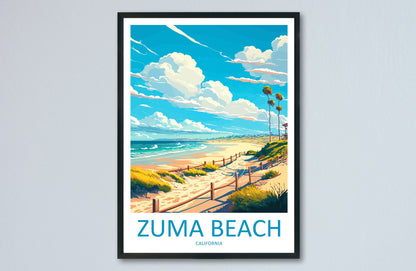 Zuma Beach Travel Print Wall Art Zuma Beach Wall Hanging Home Décor Zuma Beach Gift Art Lovers California Art Lover Gift Zuma Beach