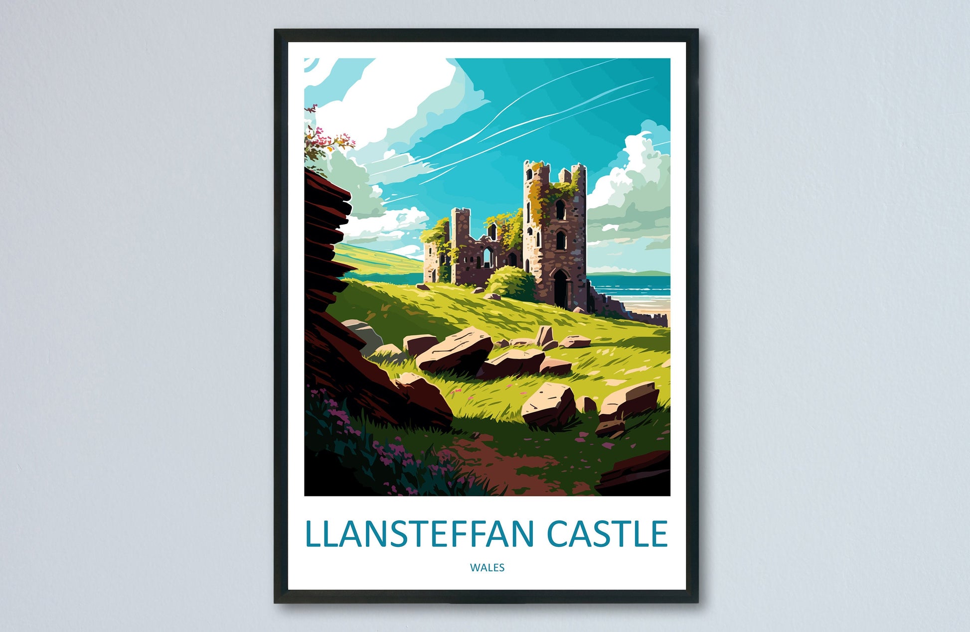 Llansteffan Castle Print Llansteffan Castle Home Décor Landscape Art Print Llansteffan Castle Wall Art for Wales Enthusiast Gift Wall Hangin