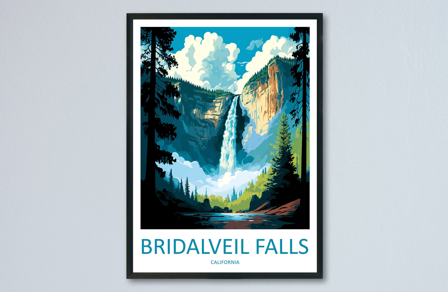 Bridalveil Falls Travel Print Wall Art Bridalveil Falls Wall Hanging Home Décor Bridalveil Falls Gift Art Lovers California Art Lover Gift