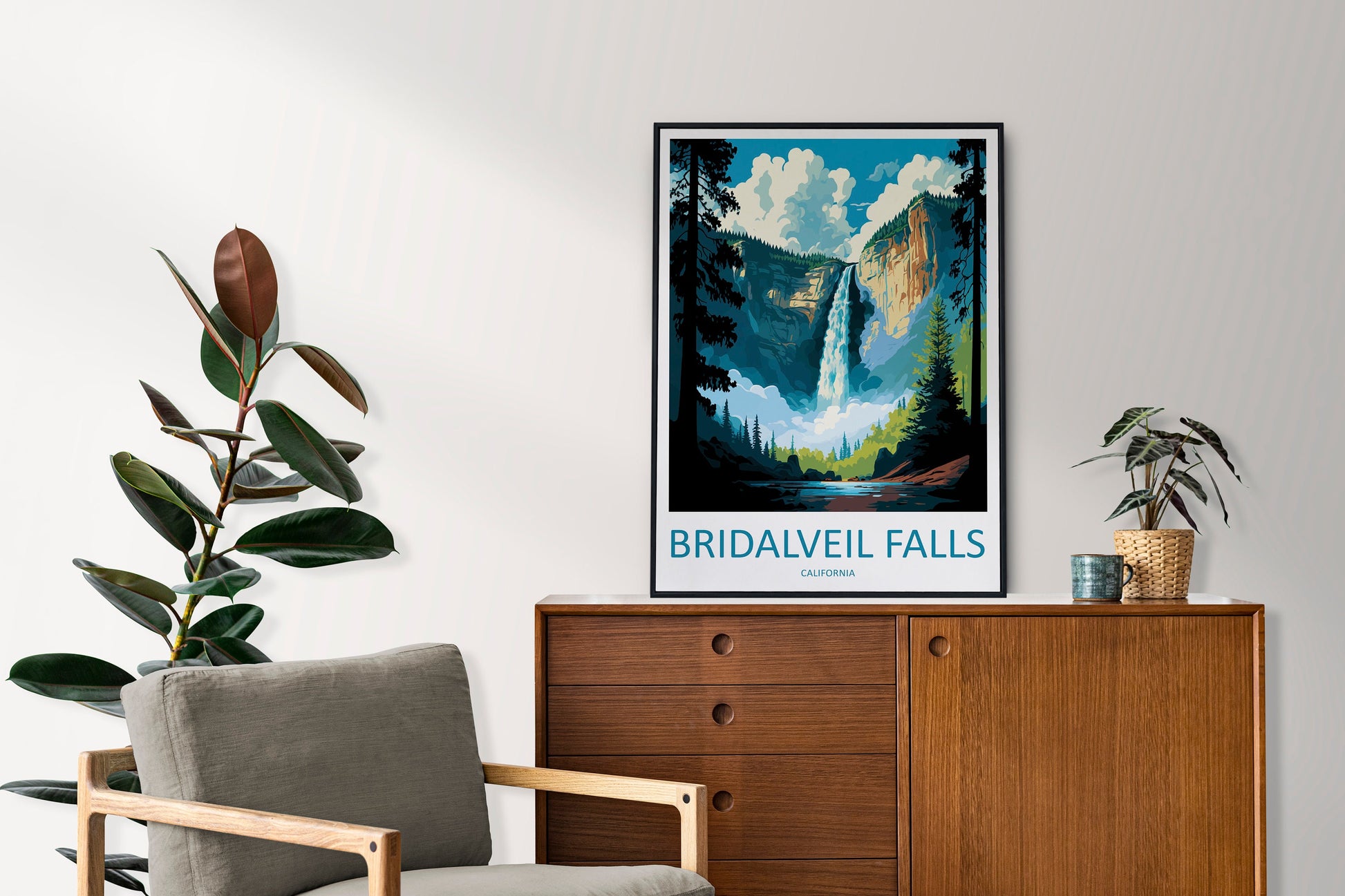 Bridalveil Falls Travel Print Wall Art Bridalveil Falls Wall Hanging Home Décor Bridalveil Falls Gift Art Lovers California Art Lover Gift