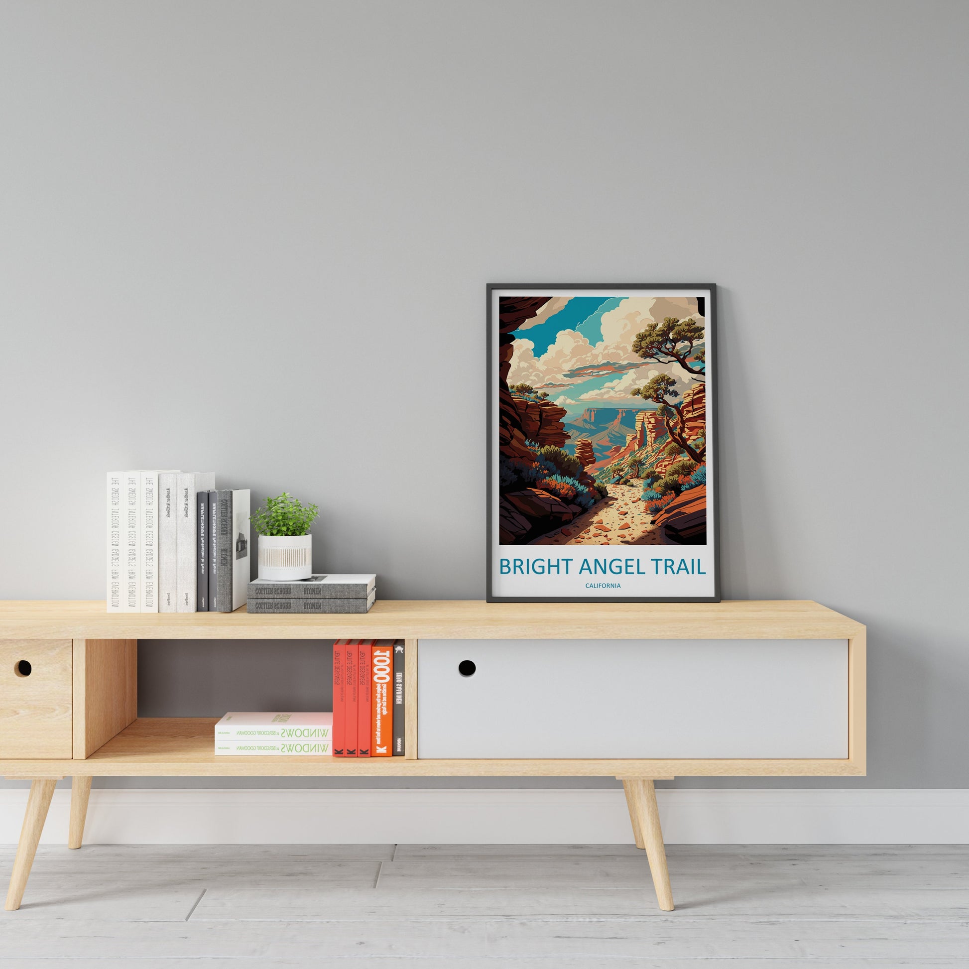 Bright Angel Trail Travel Print Wall Art Bright Angel Trail Wall Hanging Home Décor Bright Angel Trail Gift Art Lovers California Art Lover
