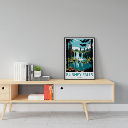 Burney Falls Travel Print Wall Art Burney Falls Wall Hanging Home Décor Burney Falls Gift Art Lovers California Art Lover Gift Poster