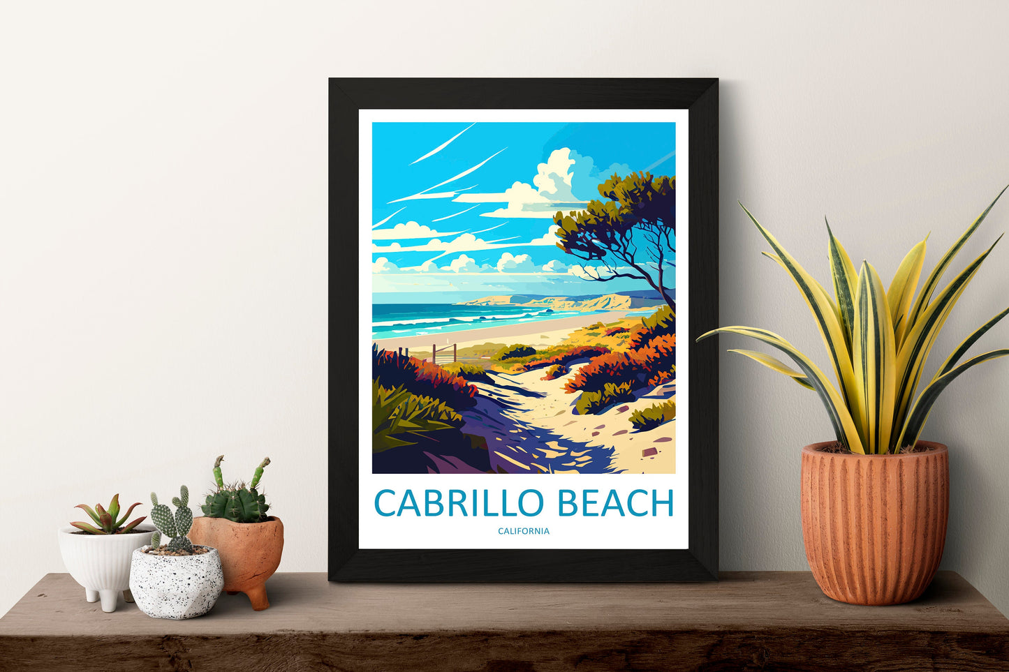 Cambrillo Beach Travel Print Wall Art Cambrillo Beach Wall Hanging Home Décor Cambrillo Beach Gift Art Lovers California Art Lover Gift