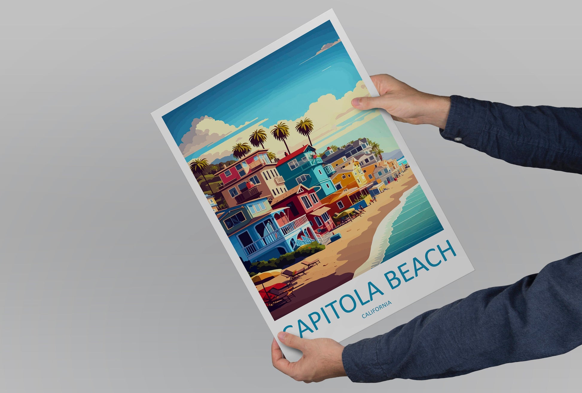Capitola Beach Travel Print Wall Art Capitola Beach Wall Hanging Home Décor Capitola Beach Gift Art Lovers California Art Lover Gift Print