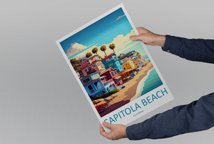 Capitola Beach Travel Print Wall Art Capitola Beach Wall Hanging Home Décor Capitola Beach Gift Art Lovers California Art Lover Gift Print