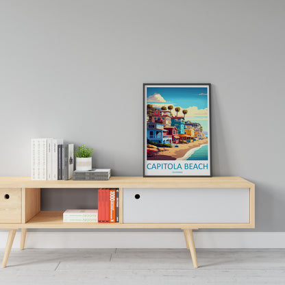 Capitola Beach Travel Print Wall Art Capitola Beach Wall Hanging Home Décor Capitola Beach Gift Art Lovers California Art Lover Gift Print