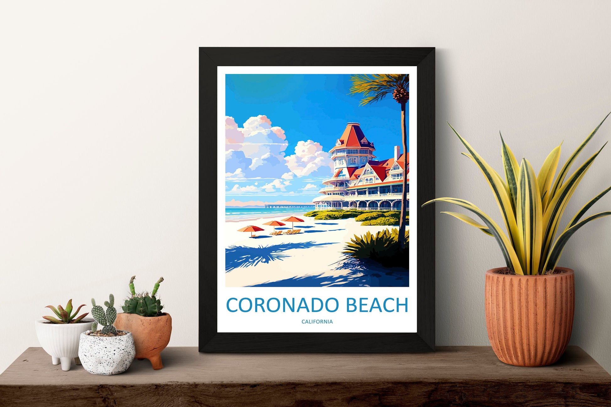 Coronado Beach Travel Print Wall Art Coronado Beach Wall Hanging Home Décor Coronado Beach Gift Art Lovers California Art Lover Gift Print