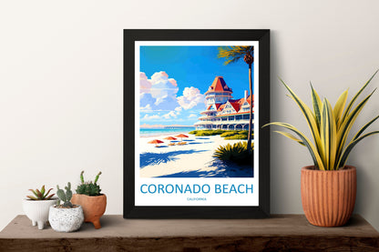 Coronado Beach Travel Print Wall Art Coronado Beach Wall Hanging Home Décor Coronado Beach Gift Art Lovers California Art Lover Gift Print