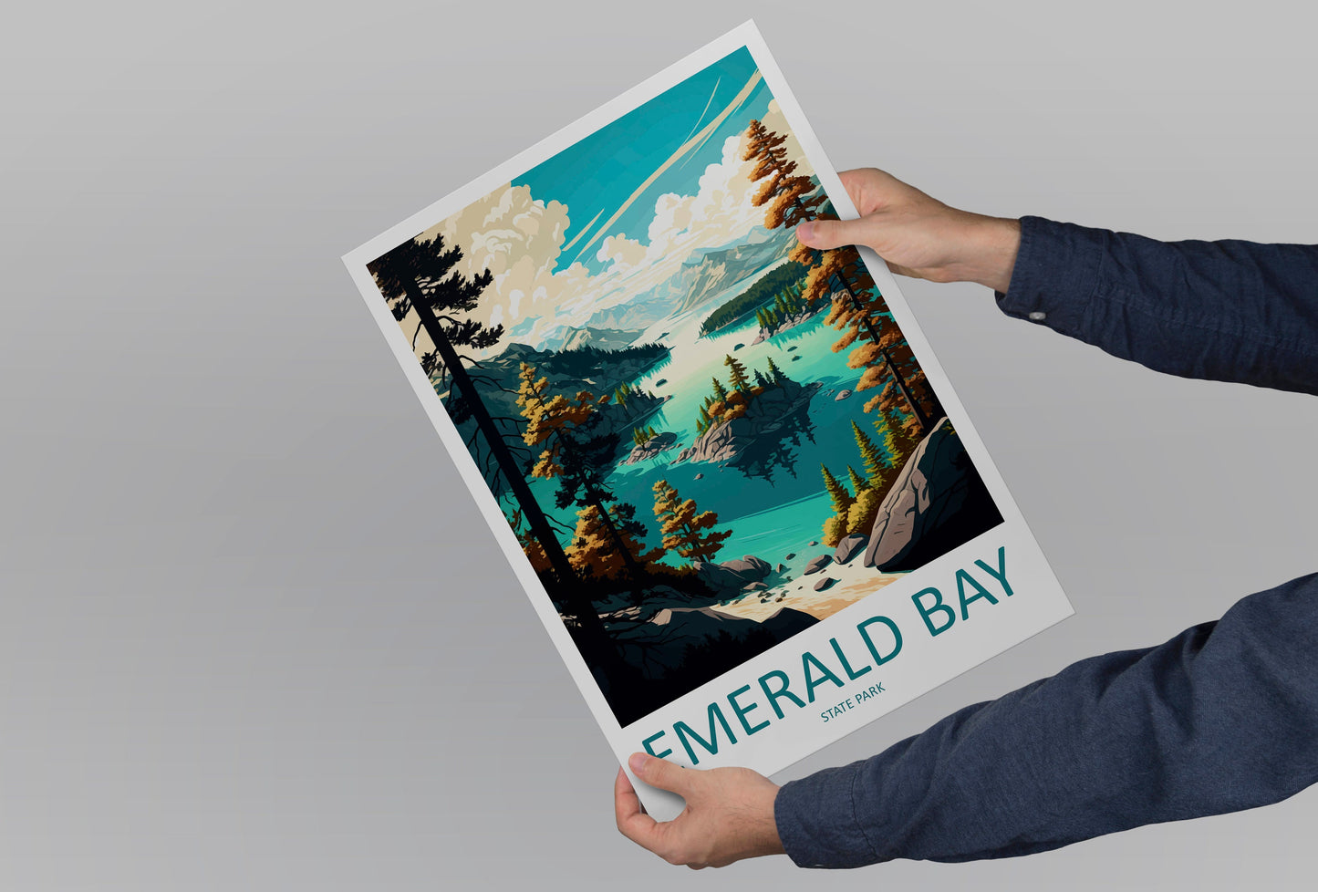 Emerald Bay State Park Travel Print Wall Art Emerald Bay Wall Hanging Home Décor Emerald Bay Gift Art Lovers California Art Lover Gift Print