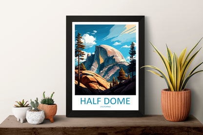 Half Dome Yosemite Travel Print Wall Art Half Dome Wall Hanging Home Décor Half Dome Gift Art Lovers California Art Lover Gift Print