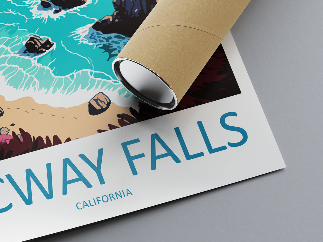 Mcway Falls Travel Print Wall Art Mcway Falls Wall Hanging Home Décor Mcway Falls Gift Art Lovers California Art Lover Gift Print