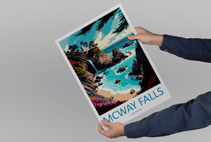 Mcway Falls Travel Print Wall Art Mcway Falls Wall Hanging Home Décor Mcway Falls Gift Art Lovers California Art Lover Gift Print