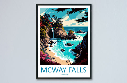 Mcway Falls Travel Print Wall Art Mcway Falls Wall Hanging Home Décor Mcway Falls Gift Art Lovers California Art Lover Gift Print