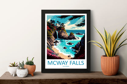 Mcway Falls Travel Print Wall Art Mcway Falls Wall Hanging Home Décor Mcway Falls Gift Art Lovers California Art Lover Gift Print