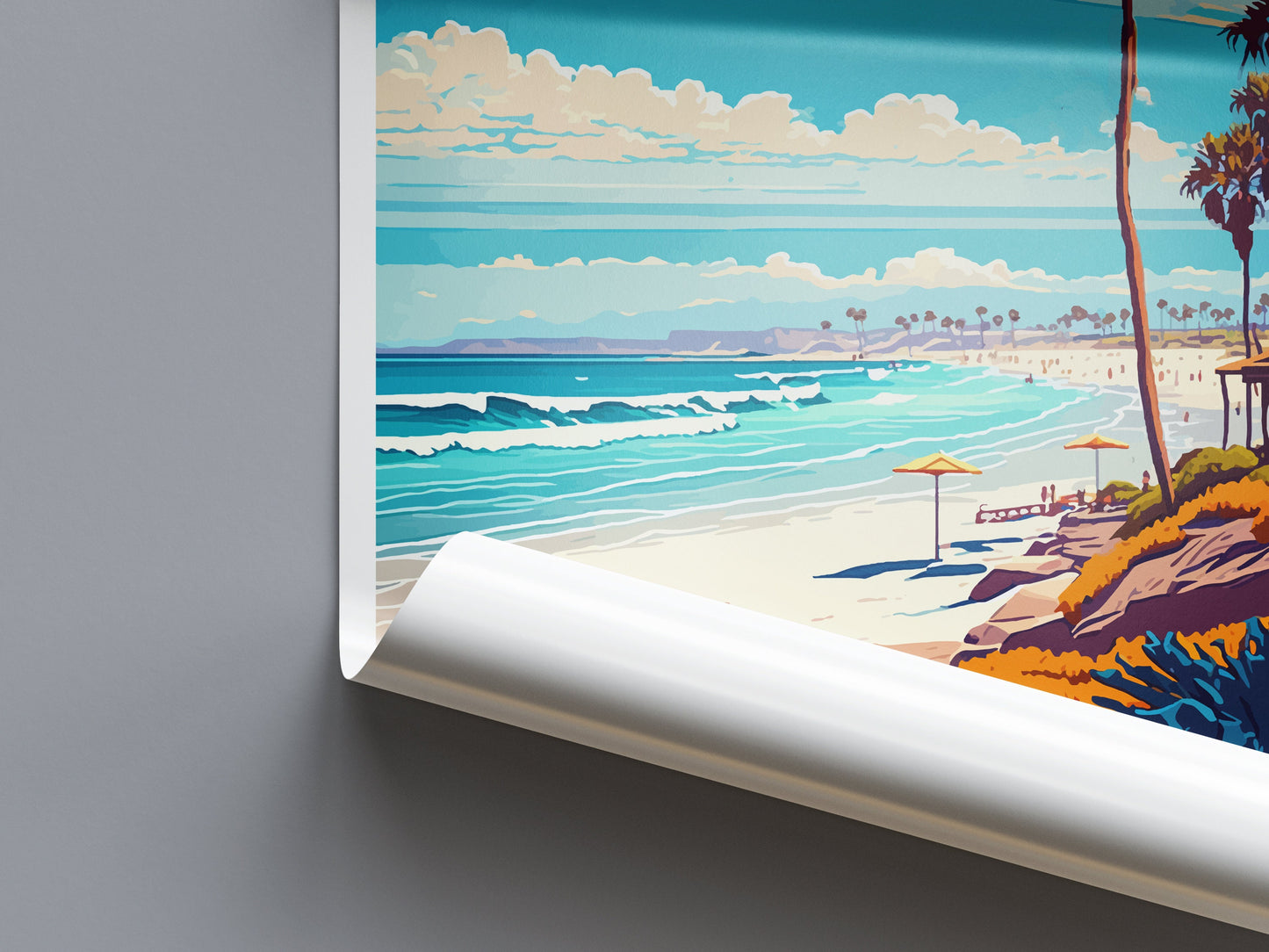 Ocean Beach Travel Print Wall Art Ocean Beach Wall Hanging Home Décor Ocean Beach Gift Art Lovers California Art Lover Gift Poster