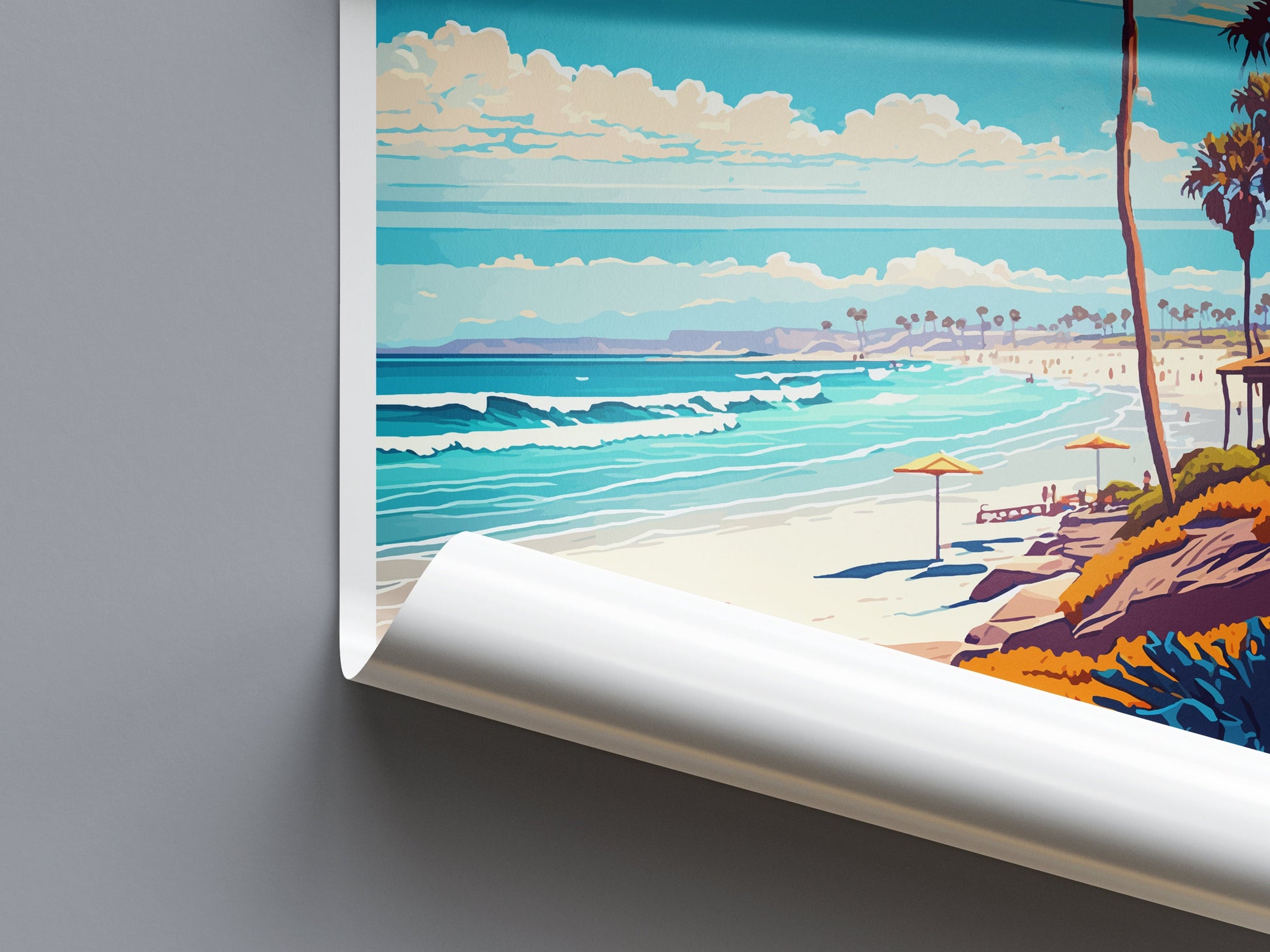 Ocean Beach Travel Print Wall Art Ocean Beach Wall Hanging Home Décor Ocean Beach Gift Art Lovers California Art Lover Gift Poster